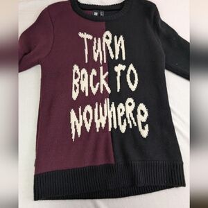 Insight Turn Back To Nowhere Black and Maroon Sweater Size 8